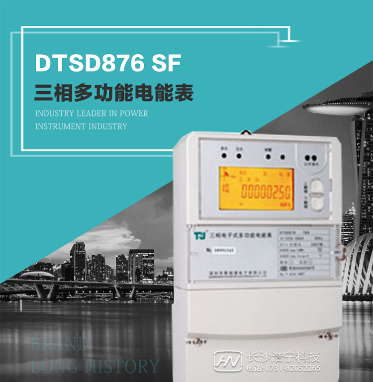 產(chǎn)品型號：DTSD876 SF型 三相多功能電能表
精度等級：有功0.5級 1級；無功2級 
額定電壓： 3×100V 3×57.7/100V 3×220/380V 
額定電流： 1.5(6)A 5(20)A 10(40)A 15(60)A 20(80)A 30(100)A 
頻 率： -40℃～+70℃ 
工作溫度：≤0.5S 
顯示方式： ≥1000mAh 
整機功耗： ≥10年 
重量： 約2.4kg 
外形尺寸： 293mm×175mm×80mm